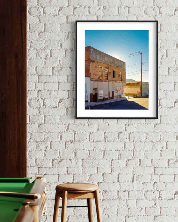 color print of abandoned building in Superior Arizona - framed