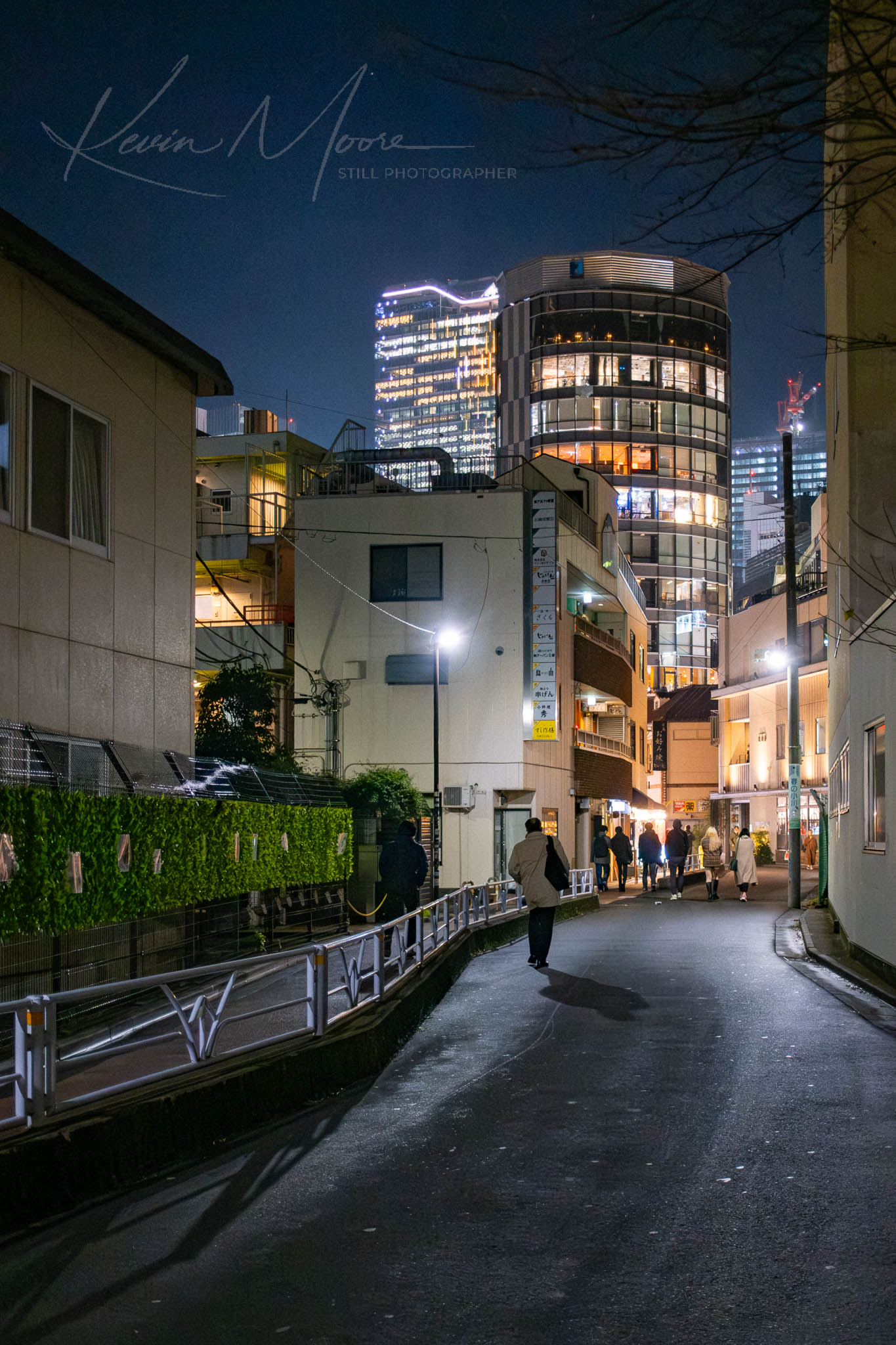Illuminated Shibuya, Tokyo: Contrast of Historic and Modern Architecture at Night